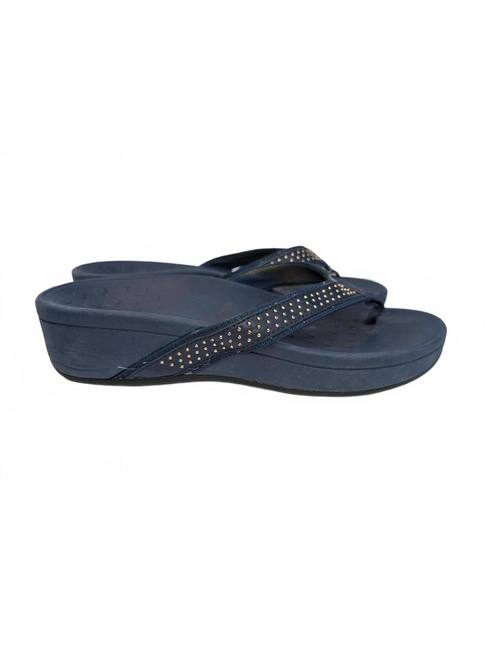 Vionic Women's Navy Blue Studded Flip Flop Sandals Size 9